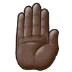 🤚🏿 raised back of hand: dark skin tone display on Samsung